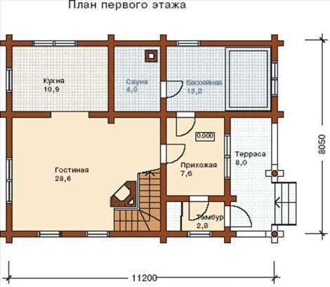 Проект дачного дома 8 Х 11 №14