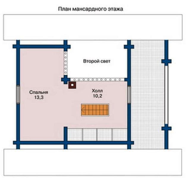 Проект дома из бревна ДР-6