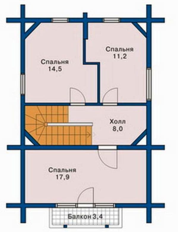 Проект дома из бревна ДР-18